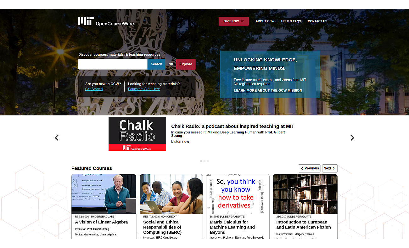 MIT OpenCourseware screenshot