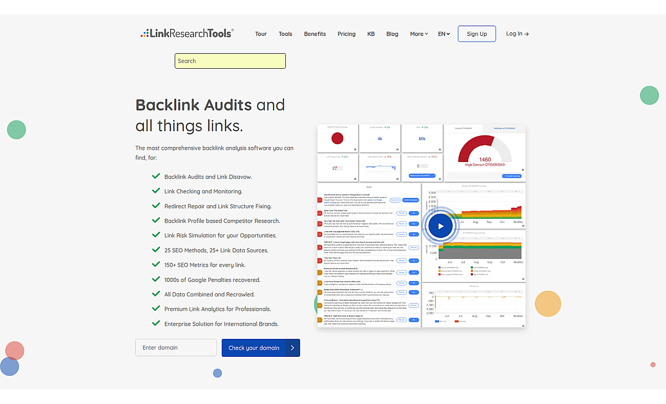 LinkResearchTools screenshot