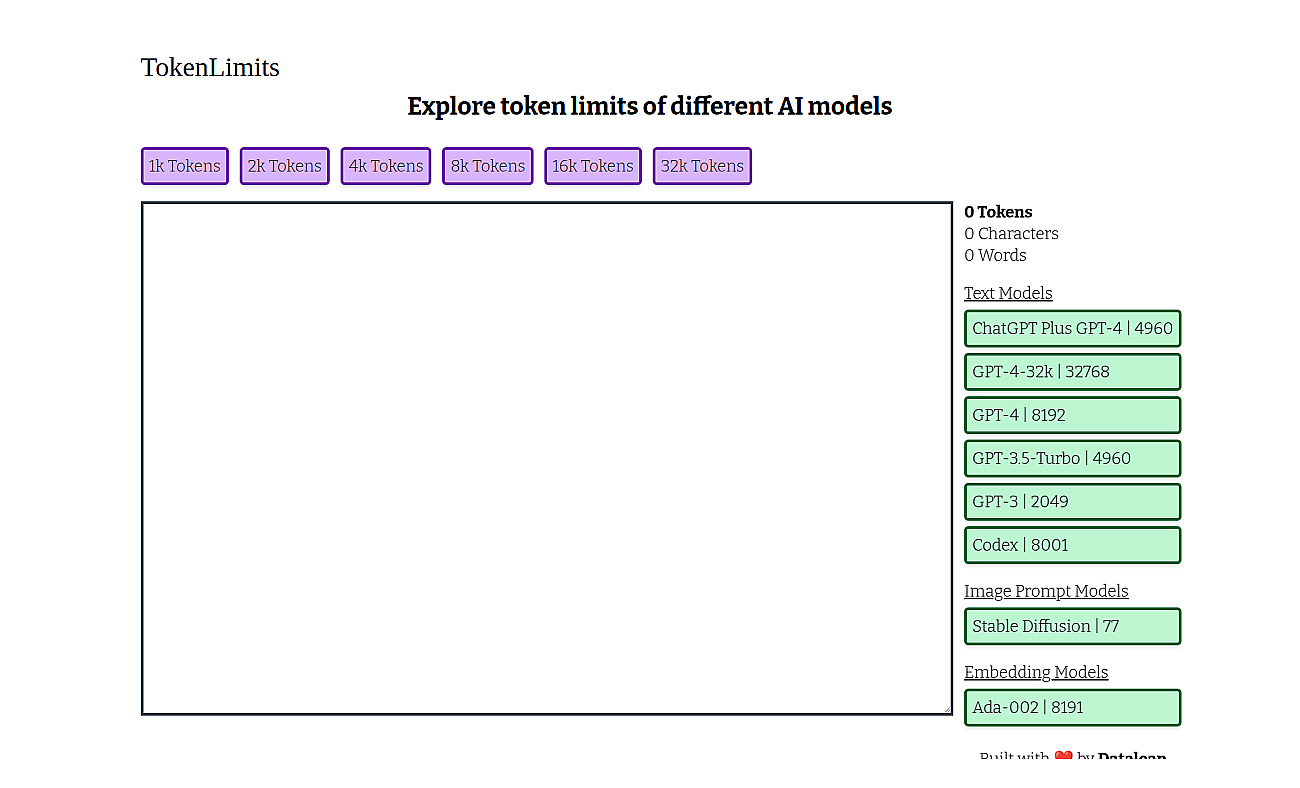 Tokenlimits screenshot