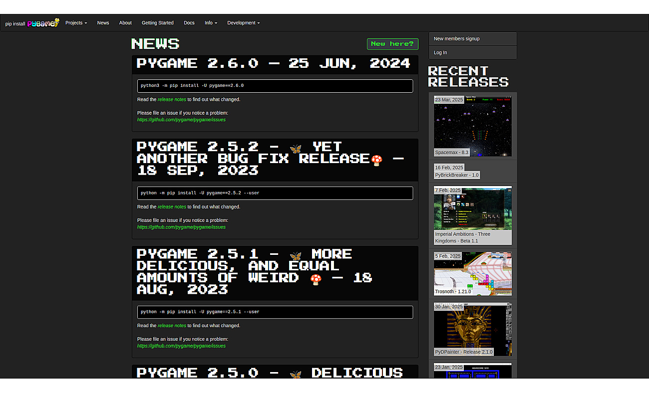 Pygame screenshot
