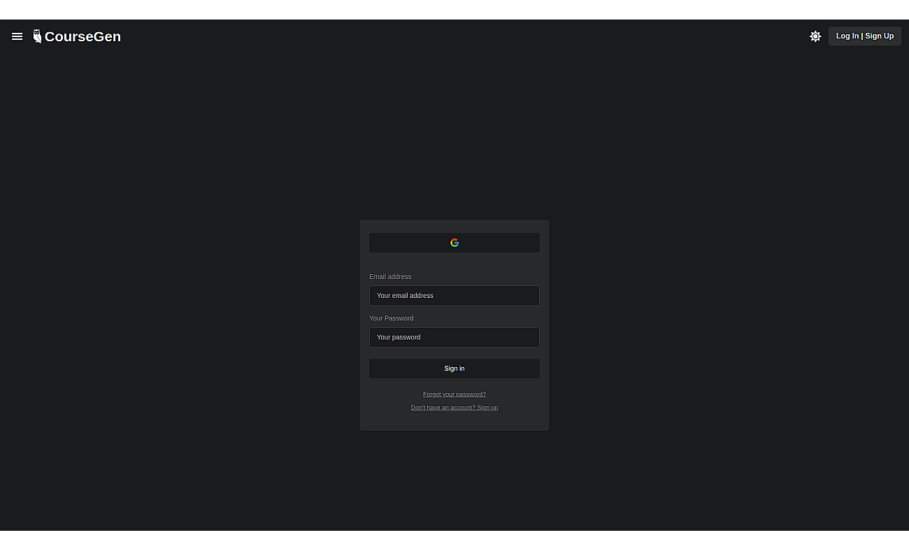 CourseGen screenshot