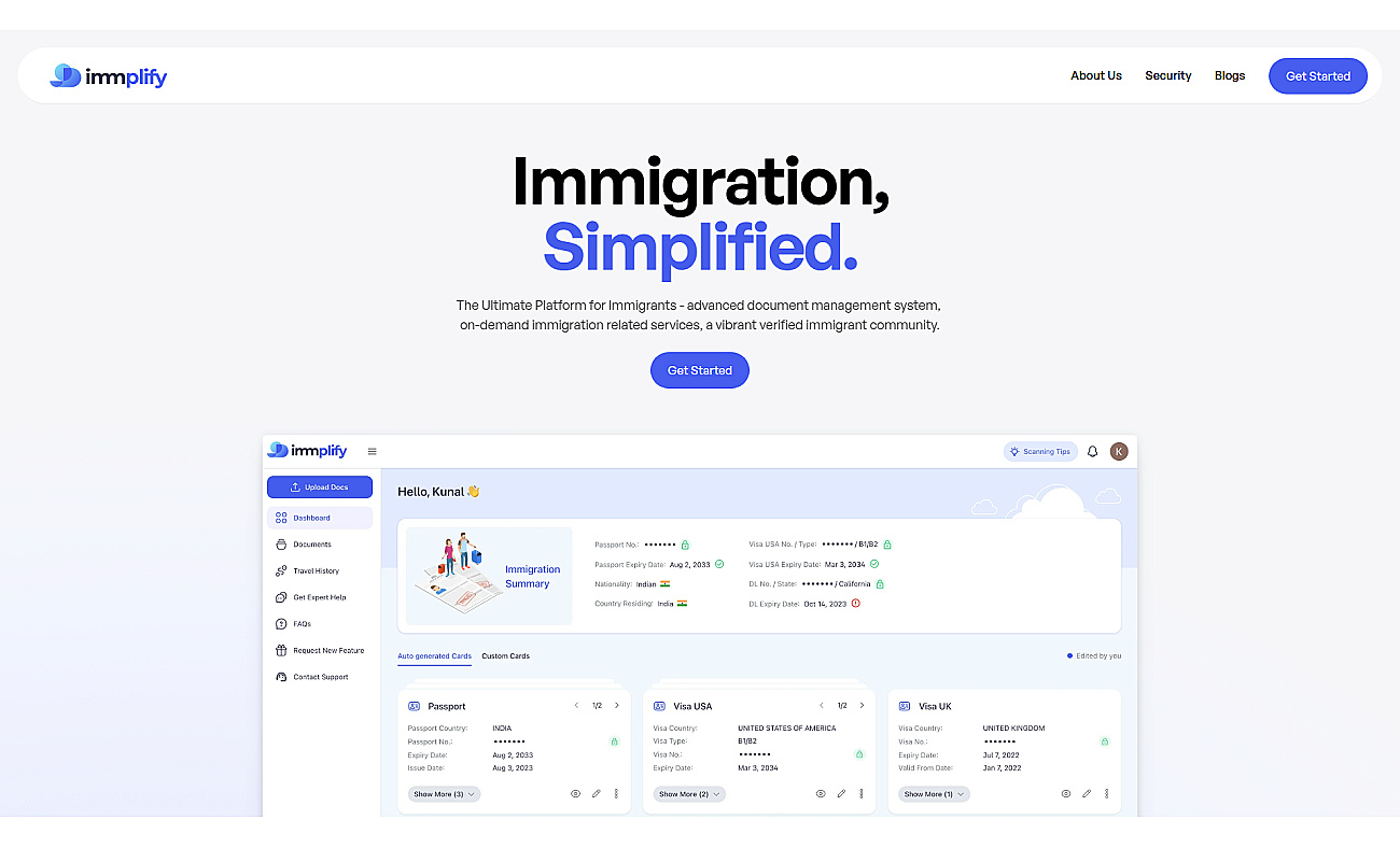 Immplify screenshot