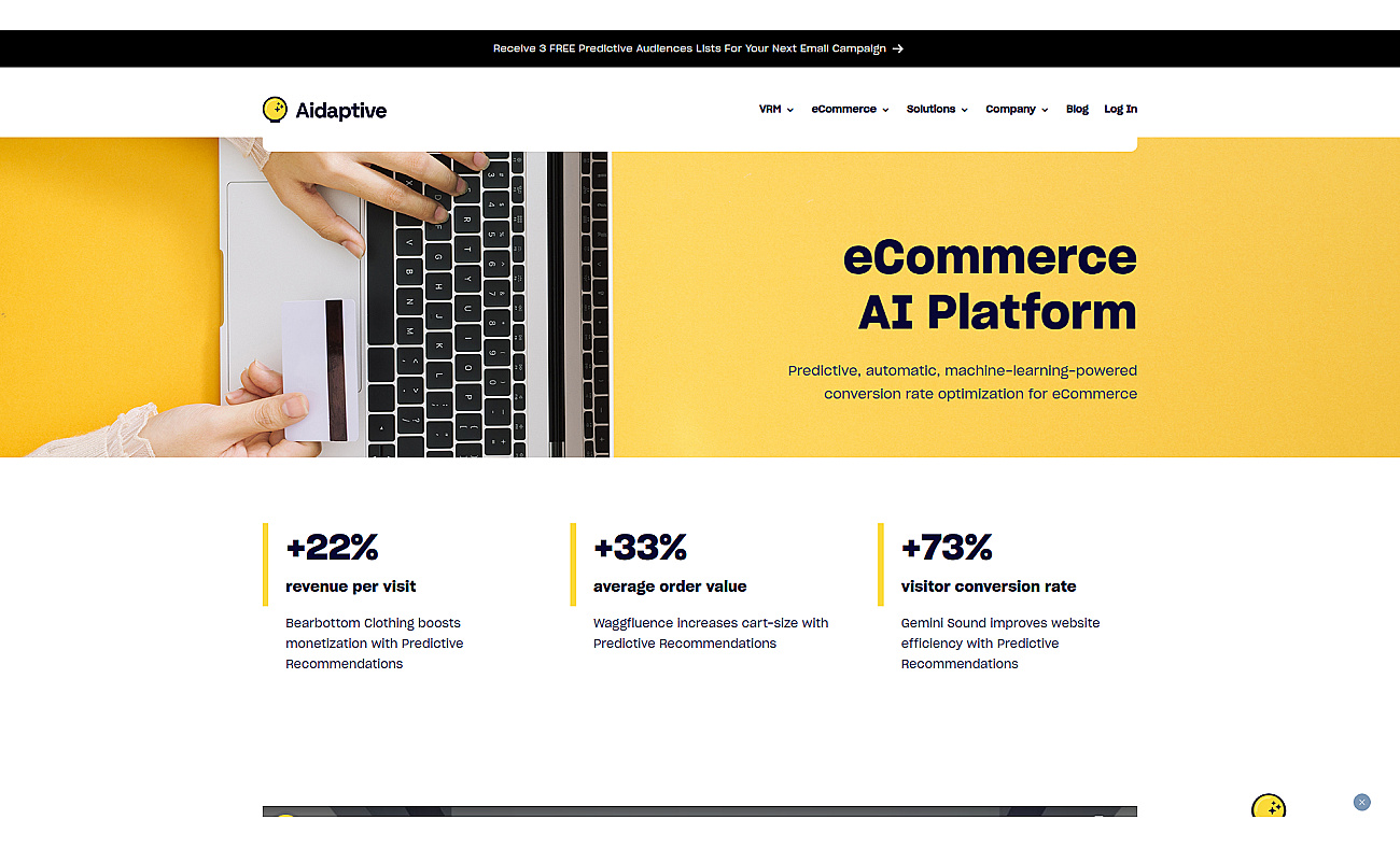 Aidaptive eCommerce AI Platform screenshot