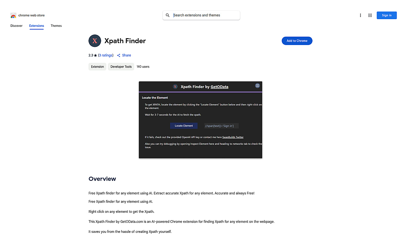 Xpath Finder screenshot