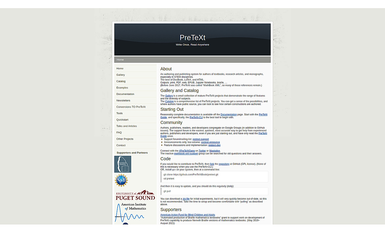 PreTeXt screenshot