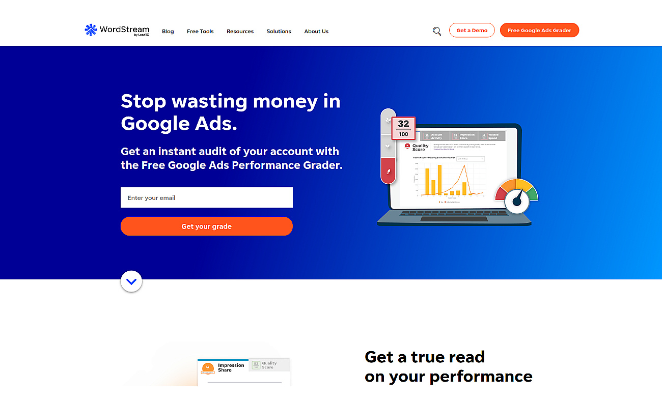 Wordstream screenshot