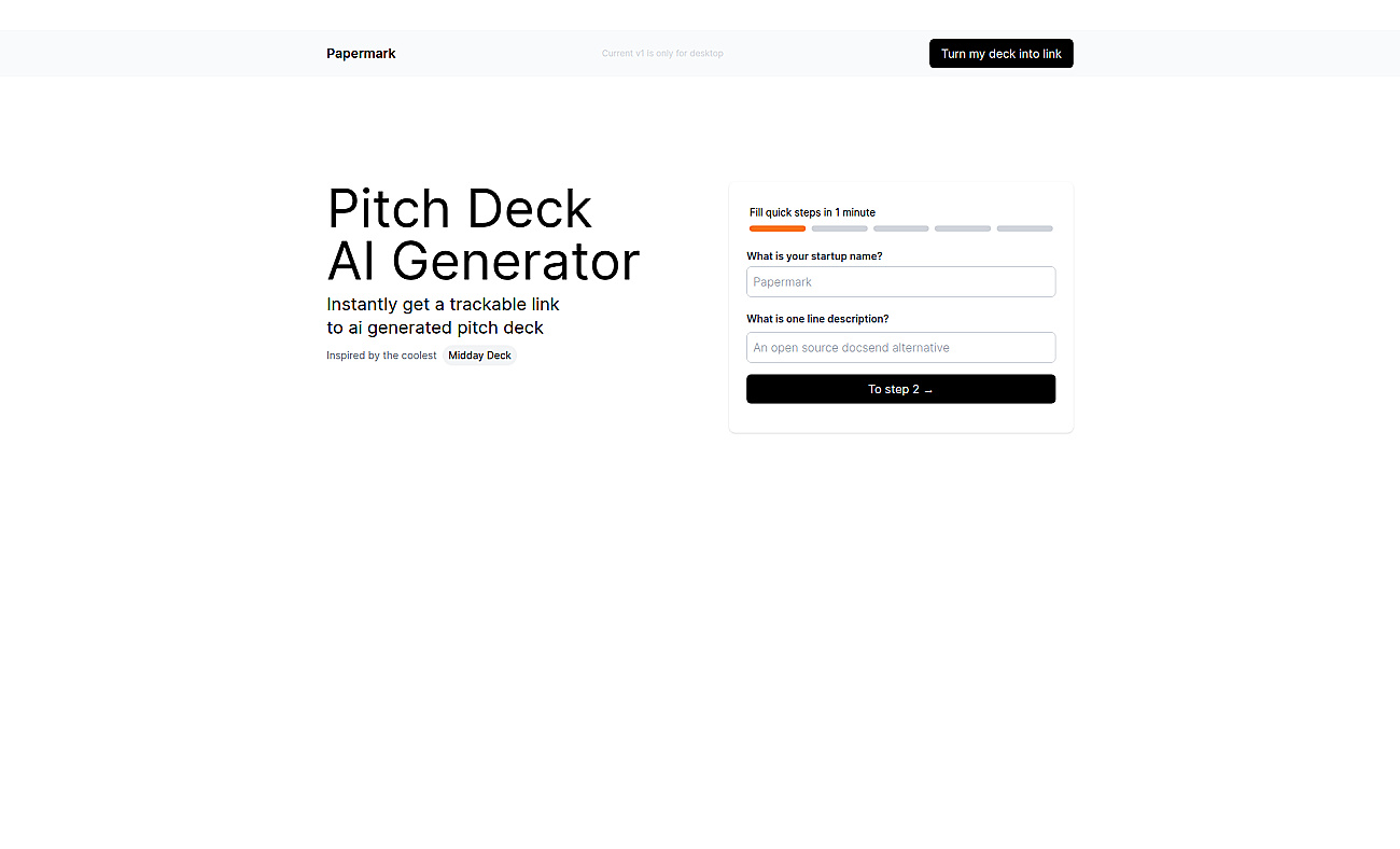 AI Pitch Deck Generator screenshot