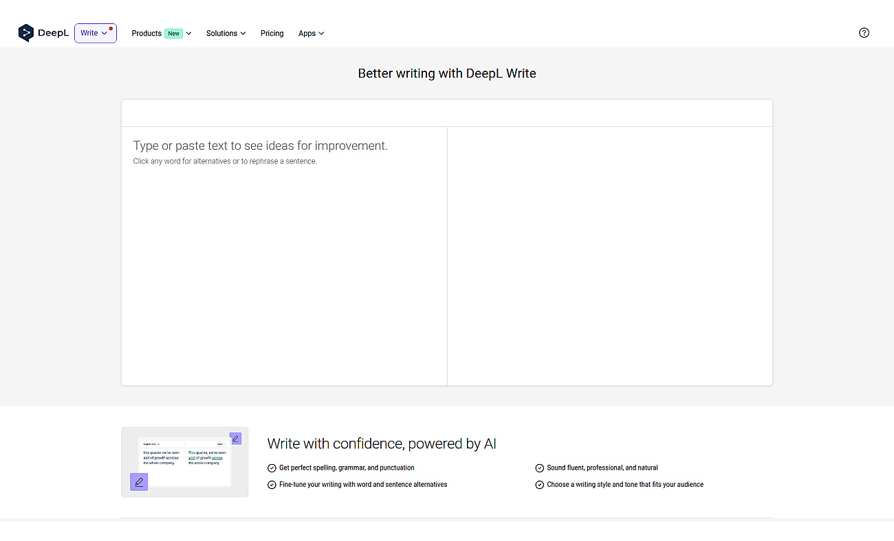 DeepL Write screenshot