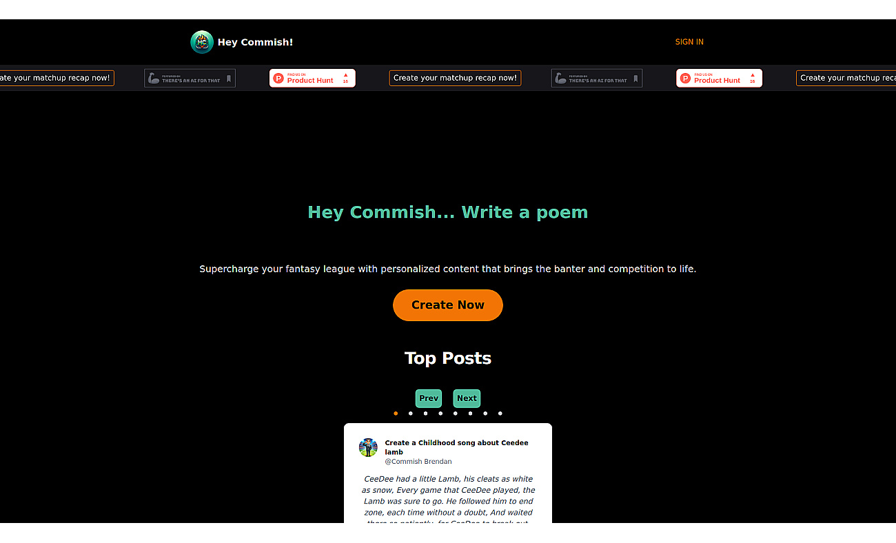 HeyCommish screenshot