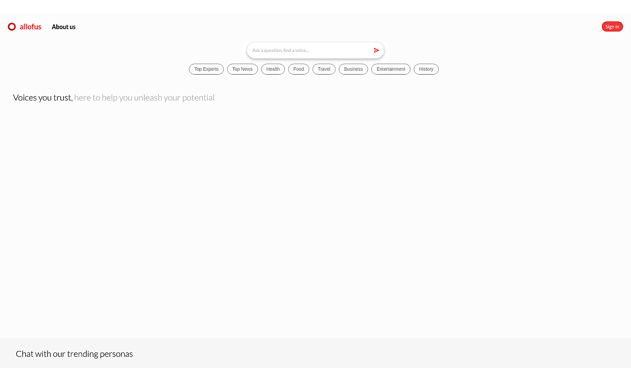 Allofus screenshot