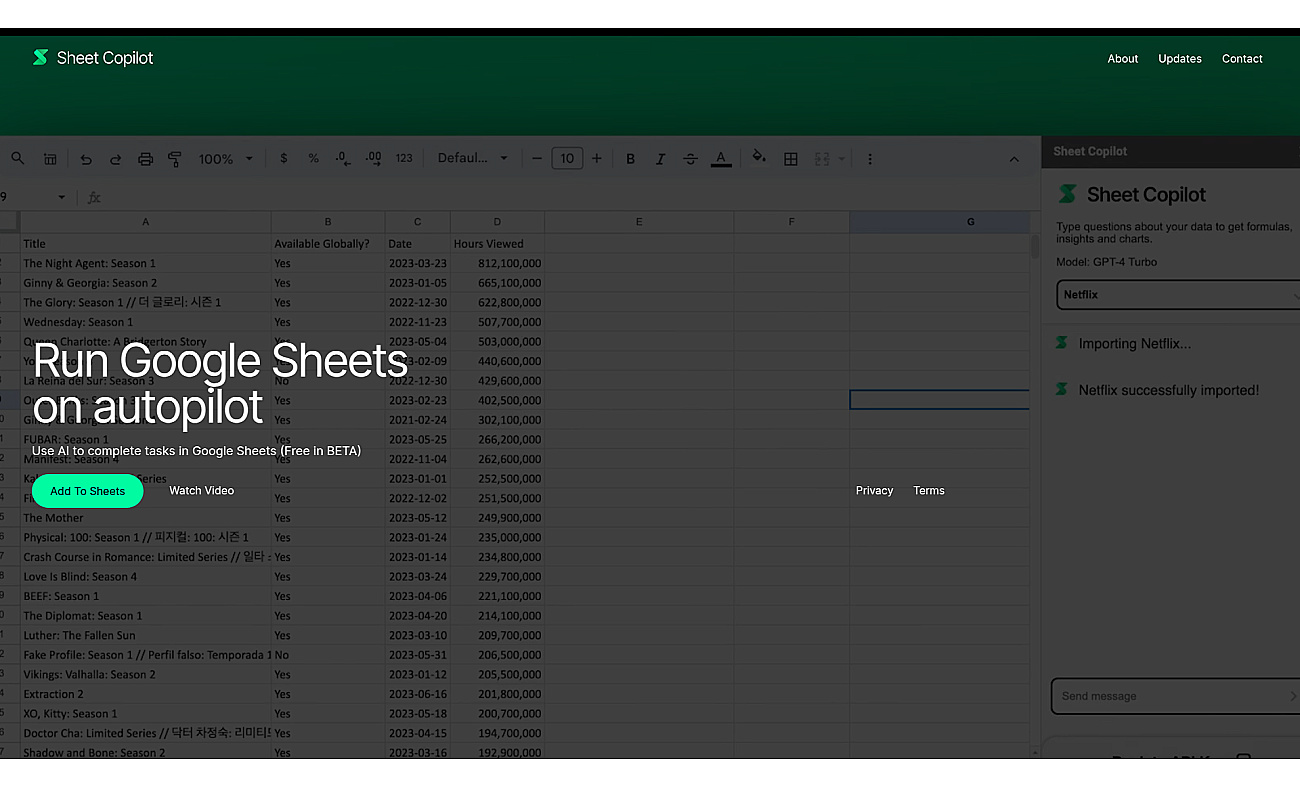 Sheet Copilot screenshot