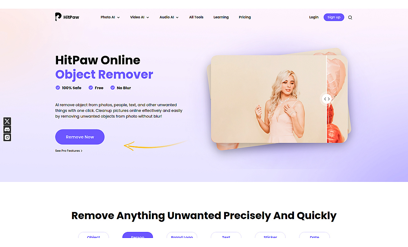 Object removing by HitPaw screenshot