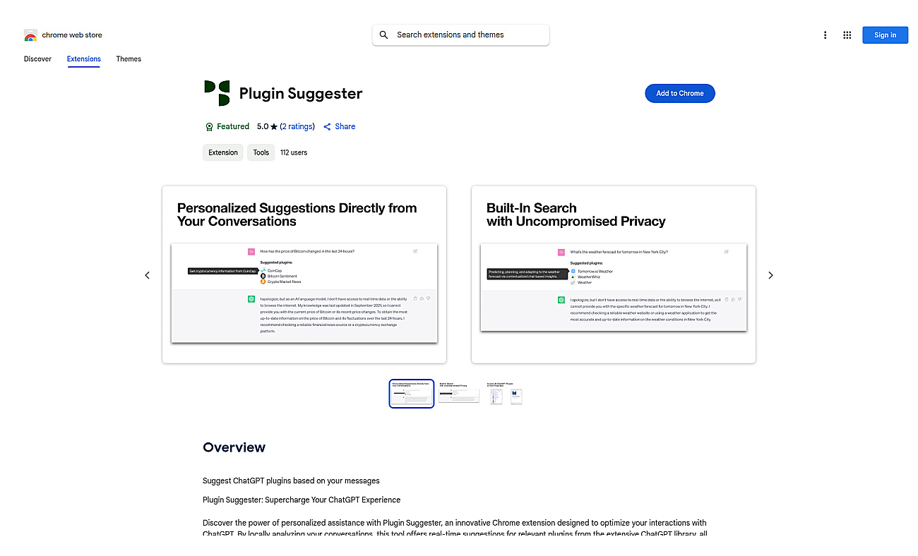 Plugin Suggester screenshot