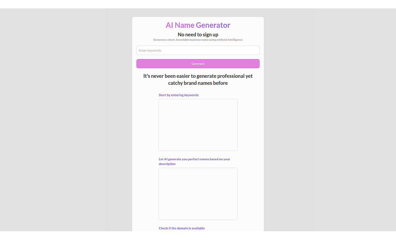 AI Name Generator screenshot