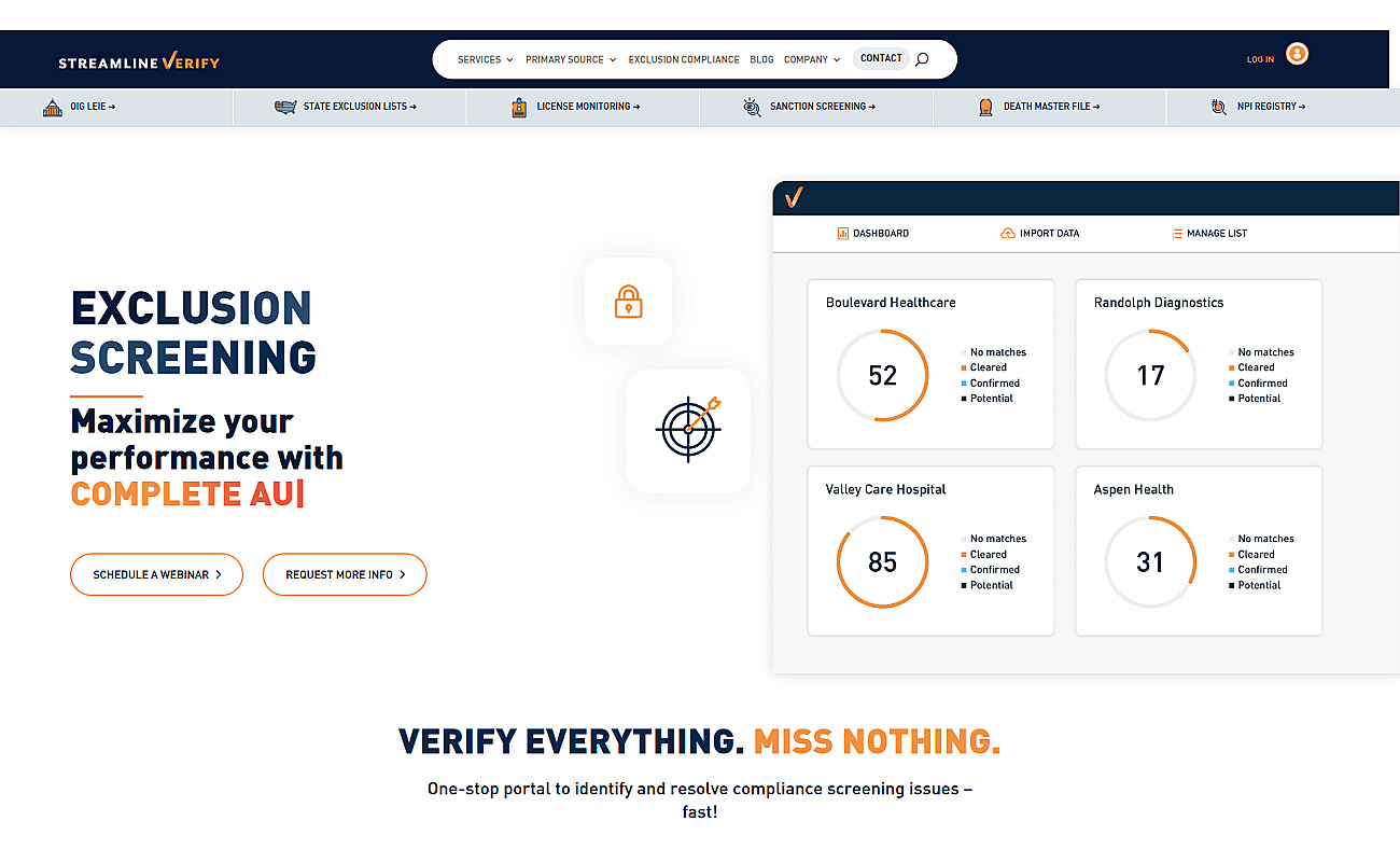 Streamline Verify screenshot