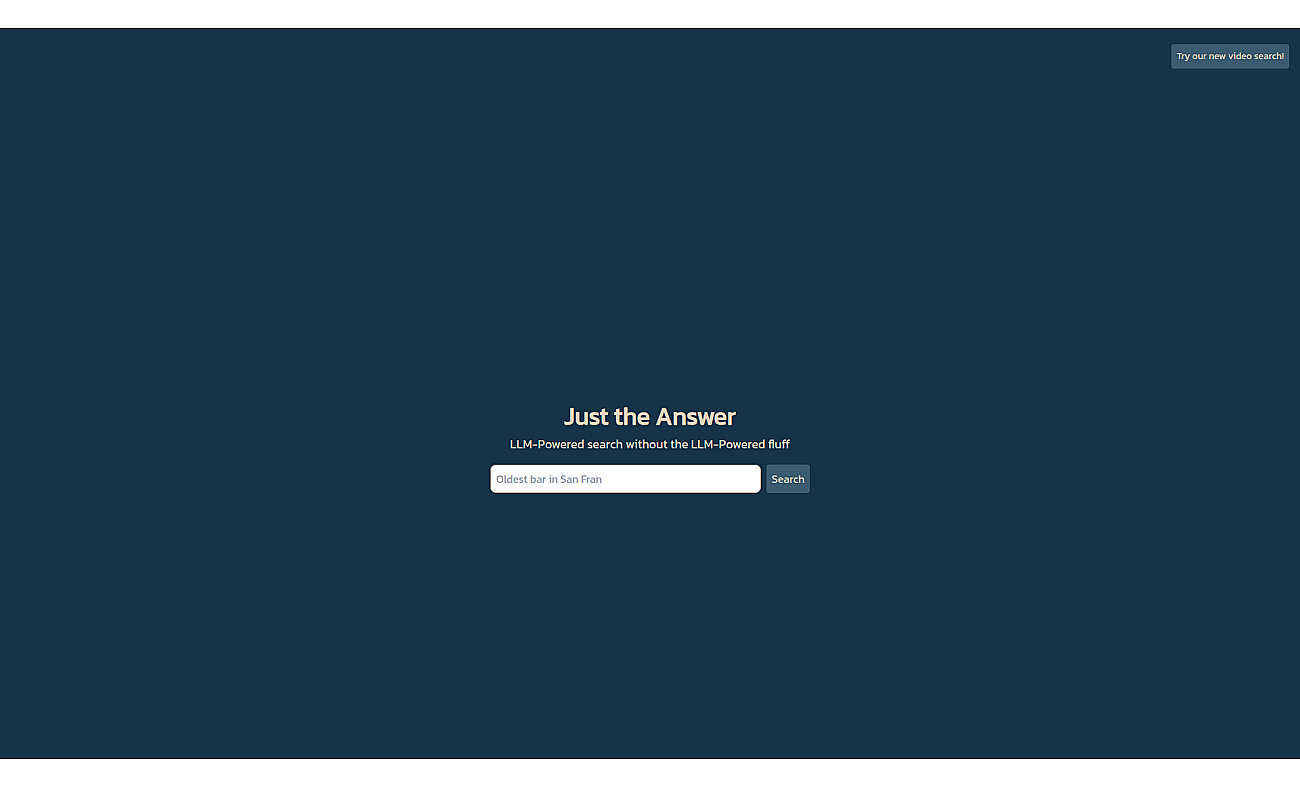 Just the Answer screenshot