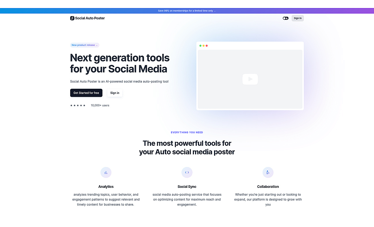 Social auto poster