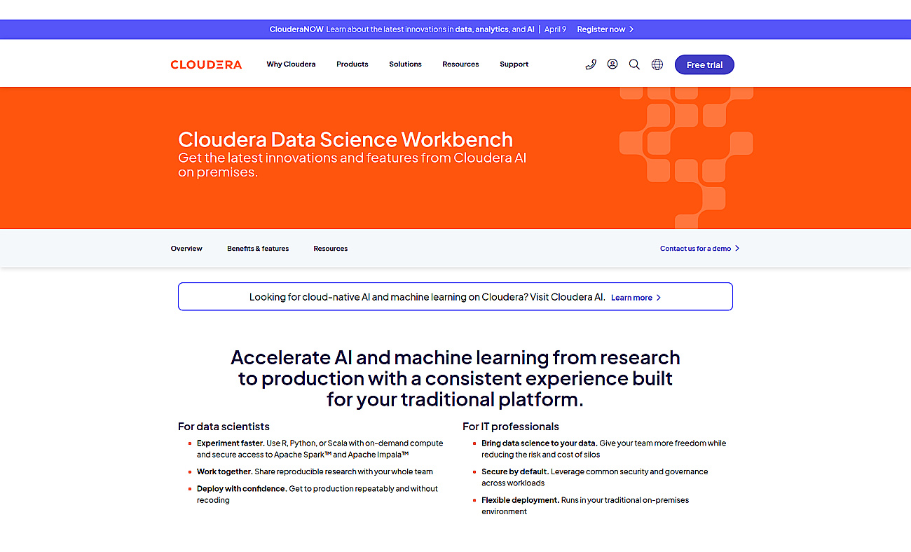 Cloudera Data Science Workbench screenshot
