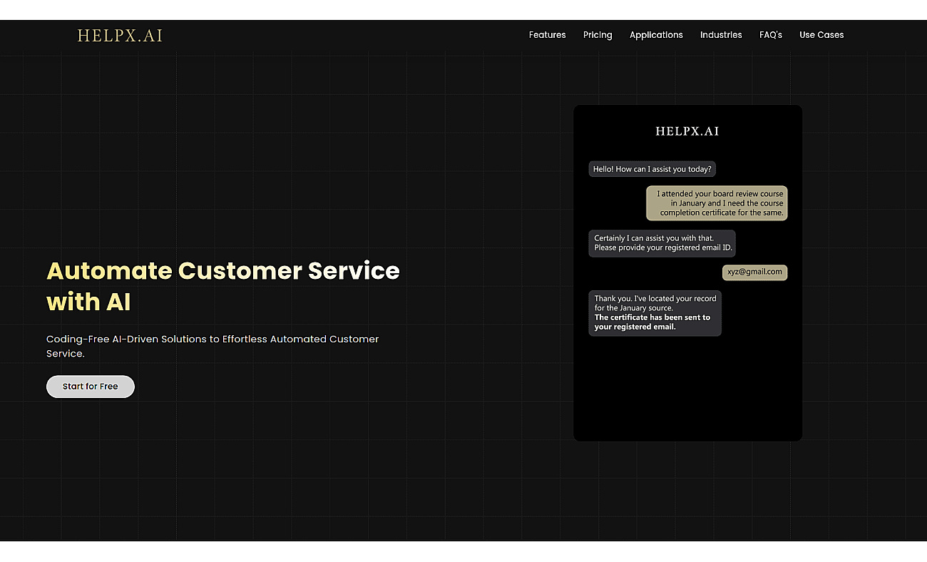 Helpx.ai screenshot
