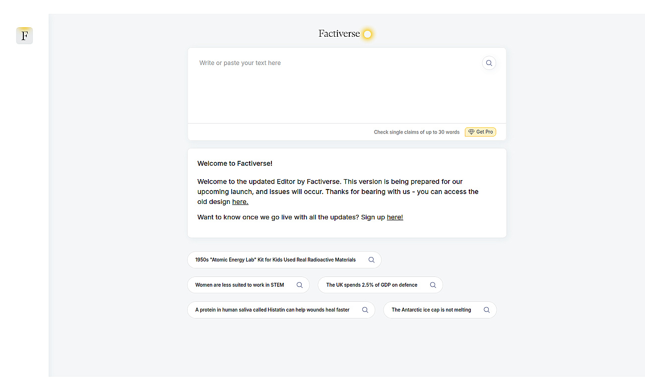 Factiverse screenshot