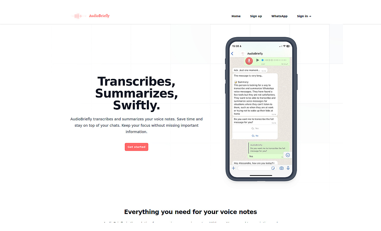 AudioBriefly screenshot