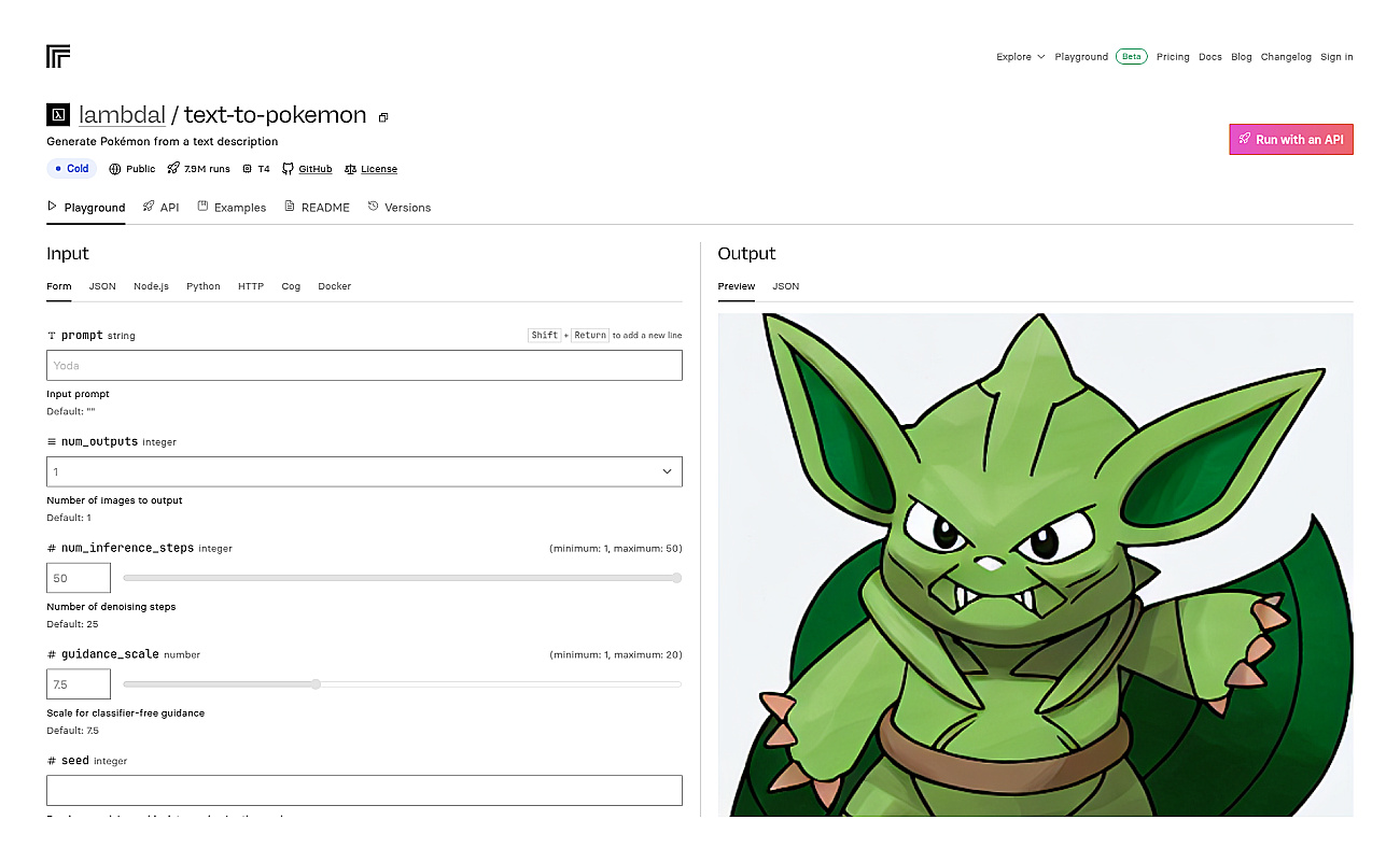 Text-to-pokemon screenshot