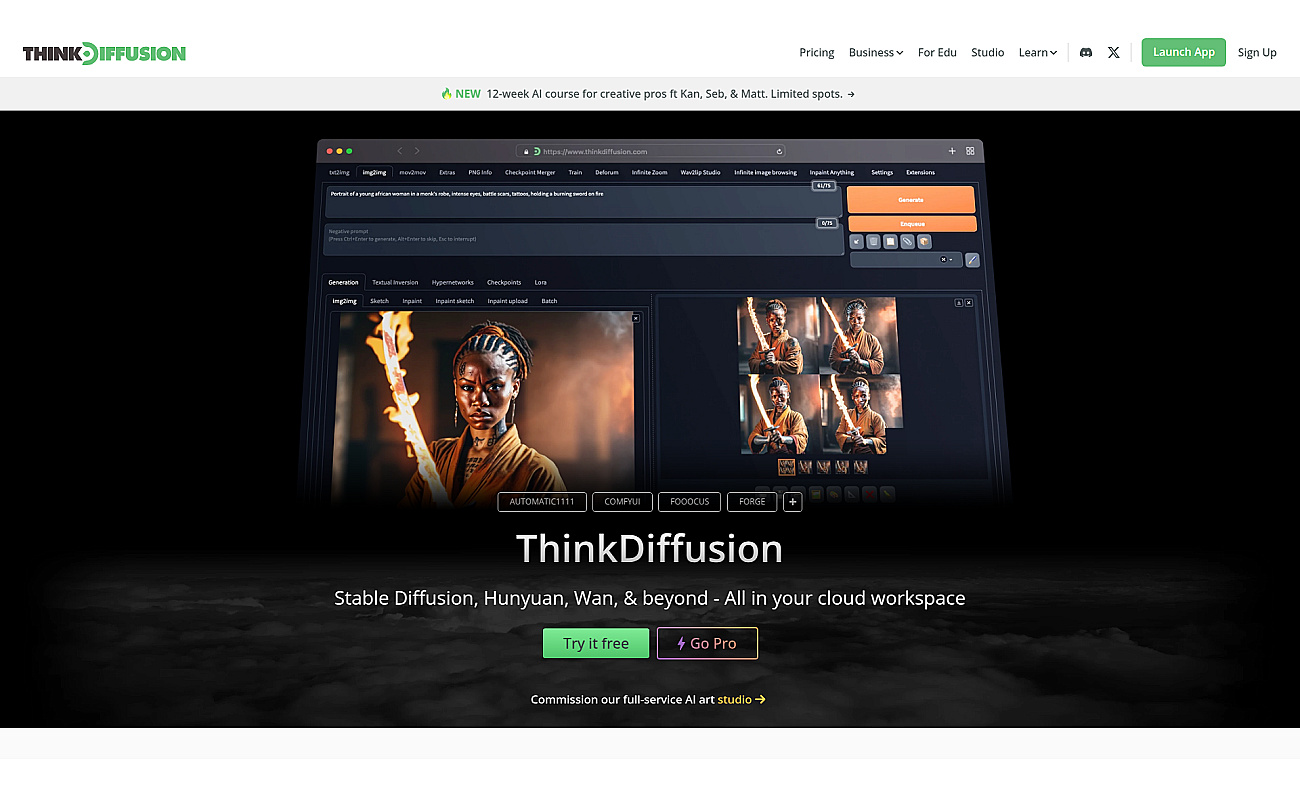 ThinkDiffusion screenshot