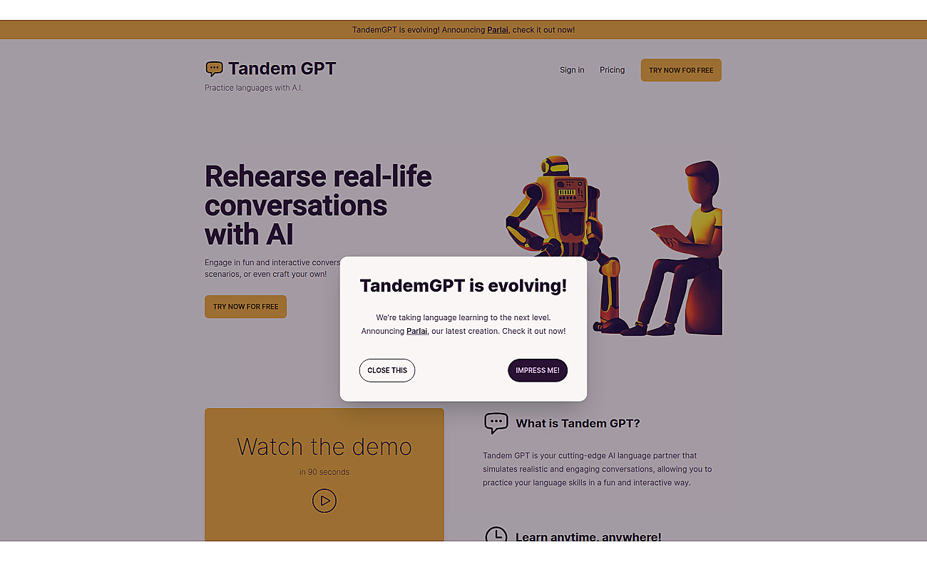 Tandem GPT screenshot