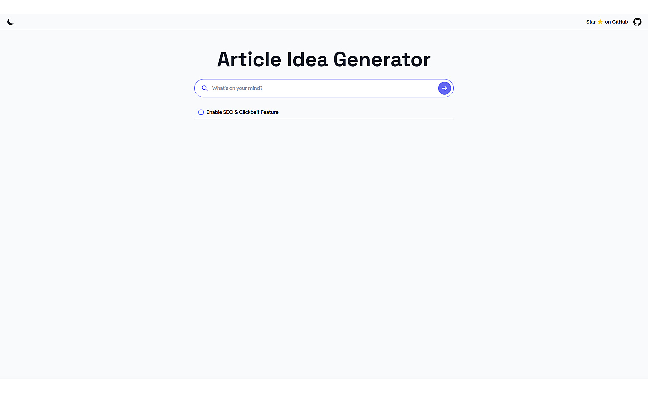 Article Idea Generator screenshot