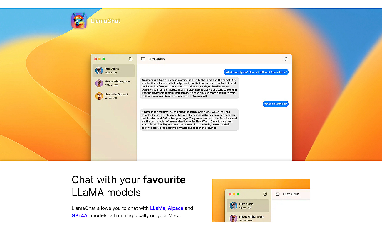 LlamaChat screenshot