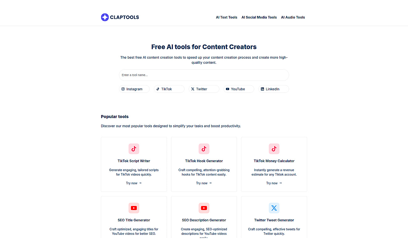 Claptools screenshot
