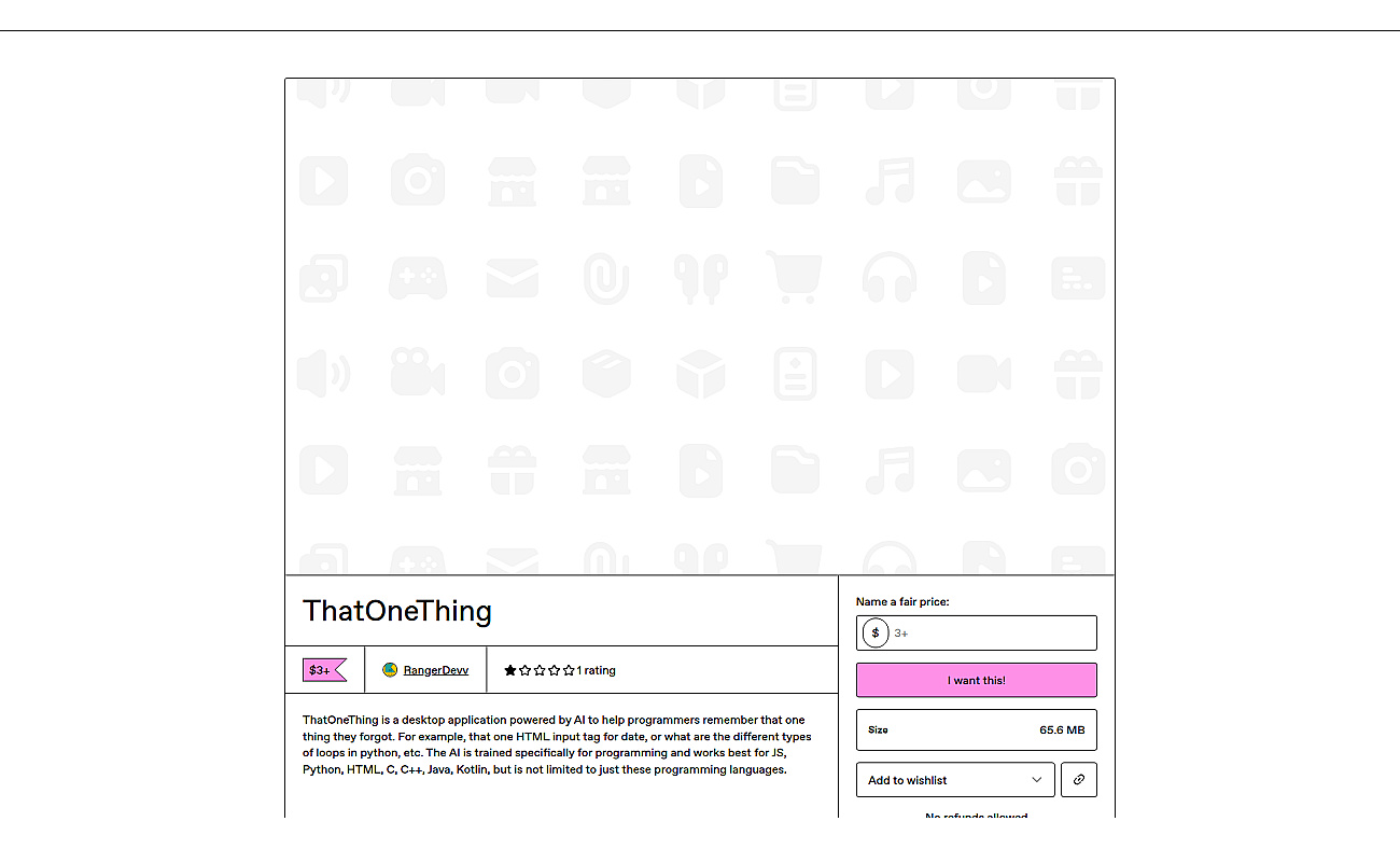 ThatOneThing screenshot