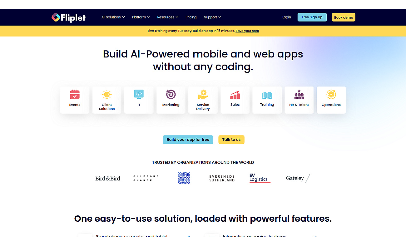 Fliplet screenshot