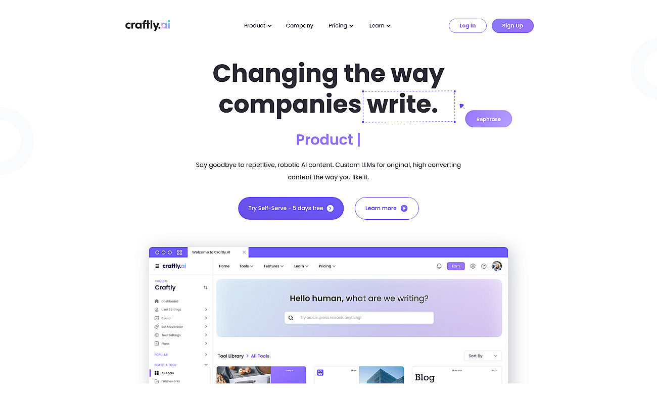 Craftly.ai screenshot