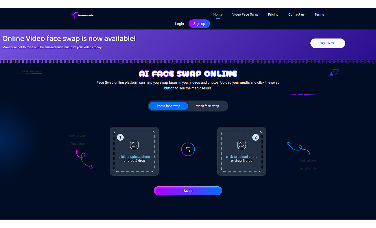 face swapper online screenshot