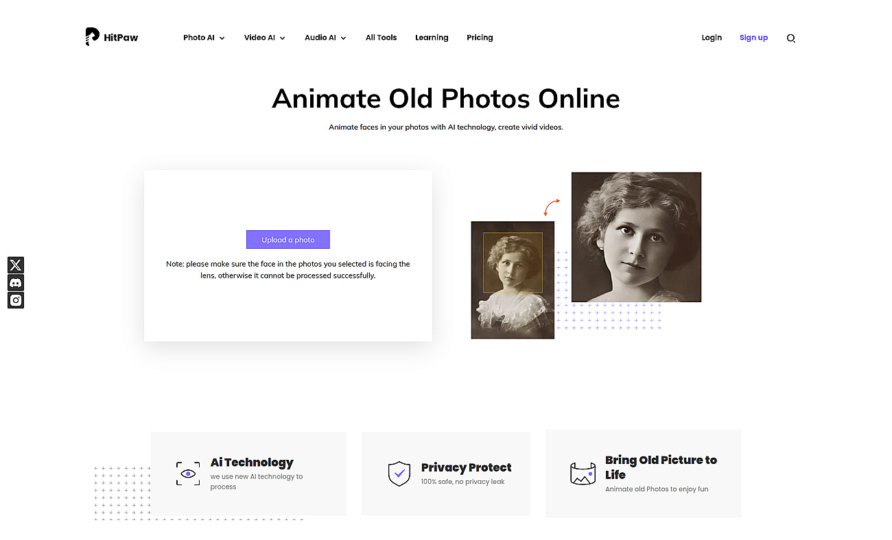 Animate Old Photos Online screenshot
