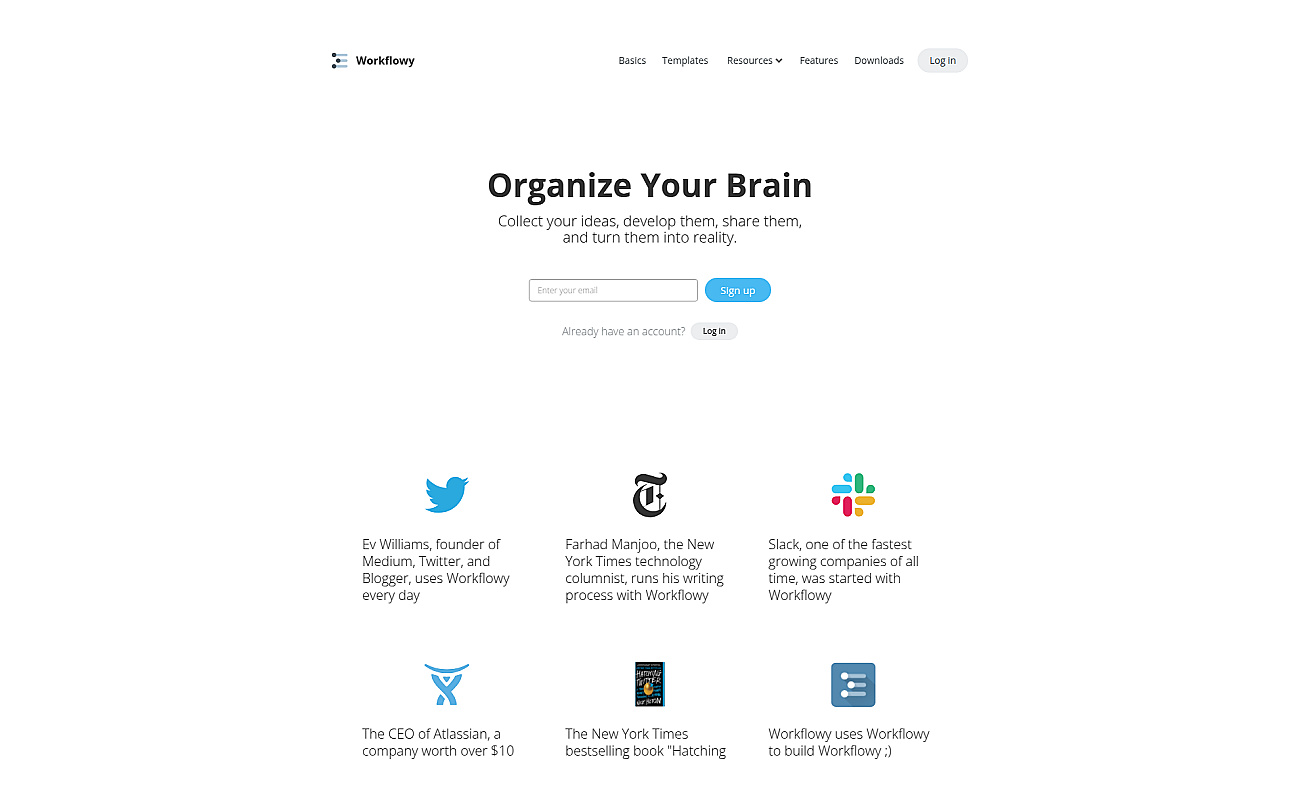 WorkFlowy screenshot