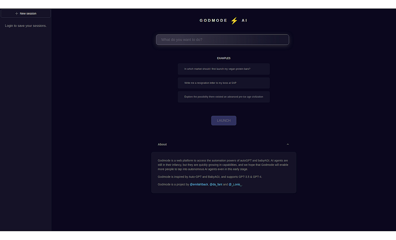 Godmode screenshot