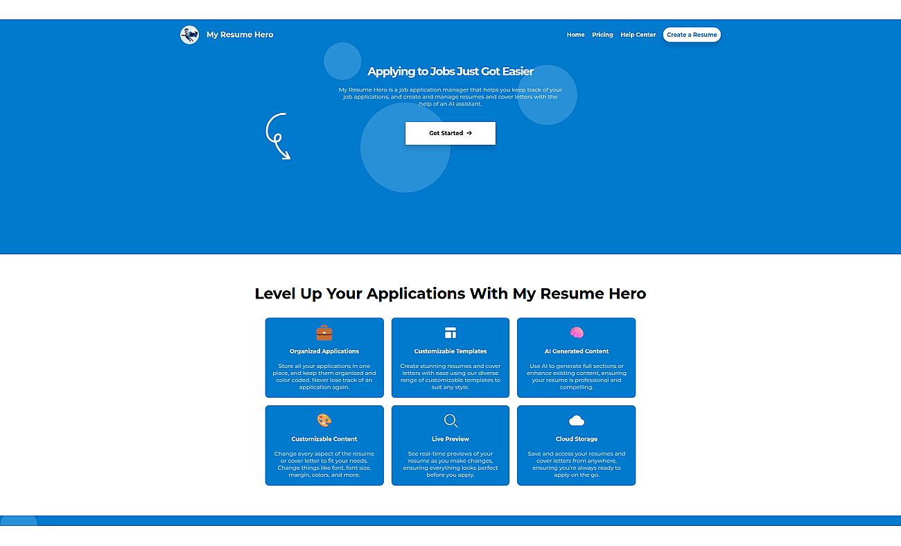 My Resume Hero screenshot