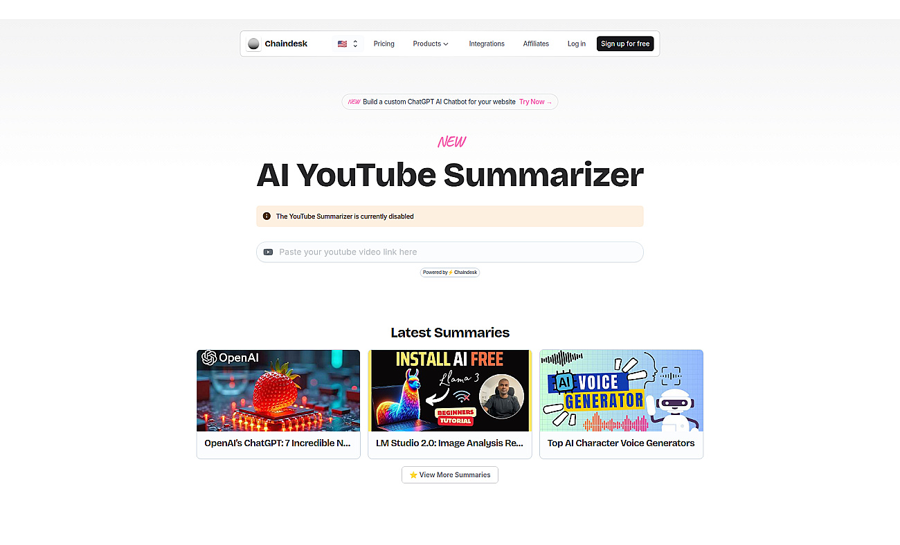 AI YouTube Summarizer screenshot