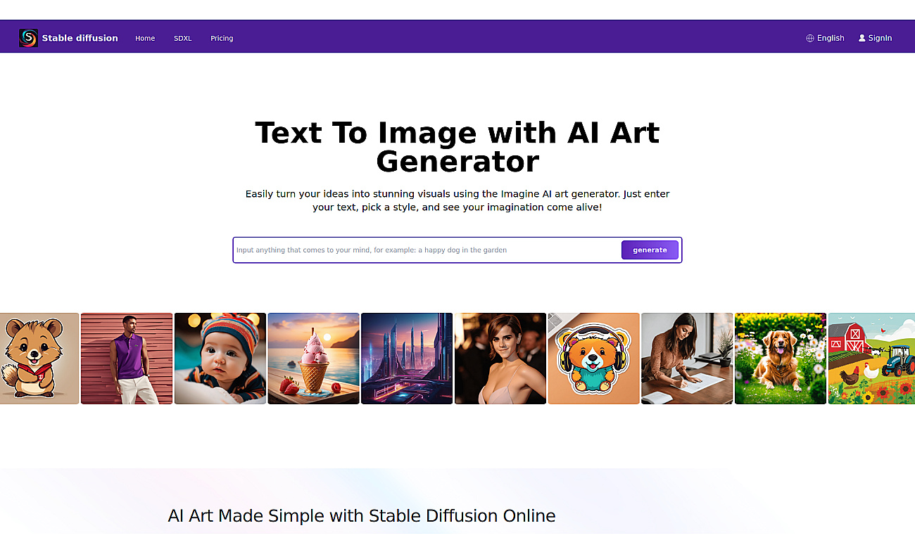 Stable Diffusion AI Generator screenshot