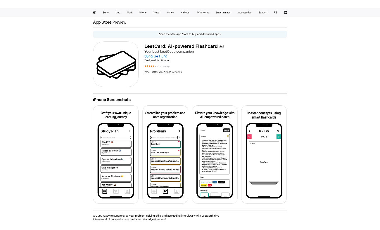 LeetCard screenshot