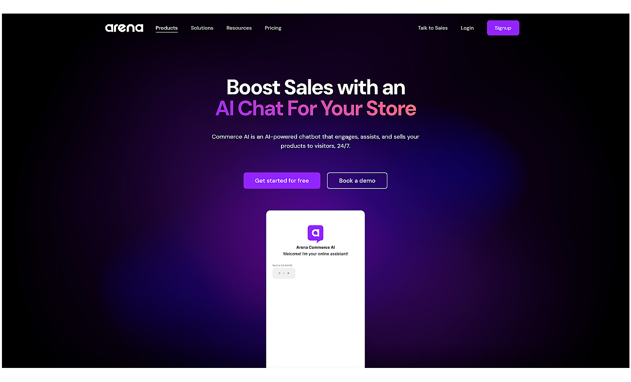 Arena Commerce AI screenshot