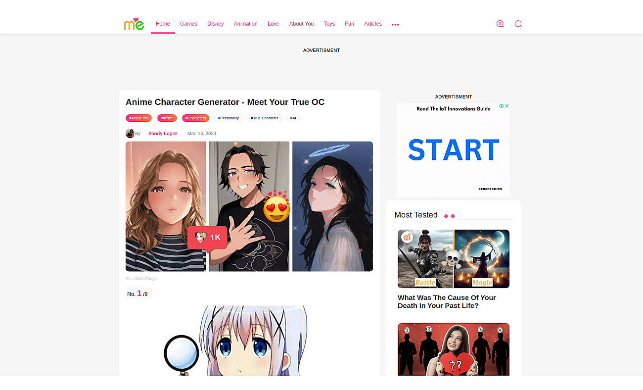 Anime Character Generator | Testname.me screenshot