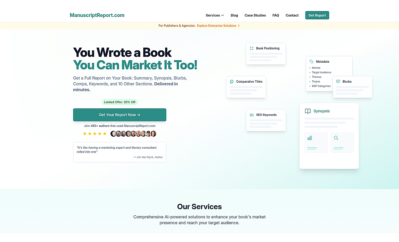 ManuscriptReport.com screenshot