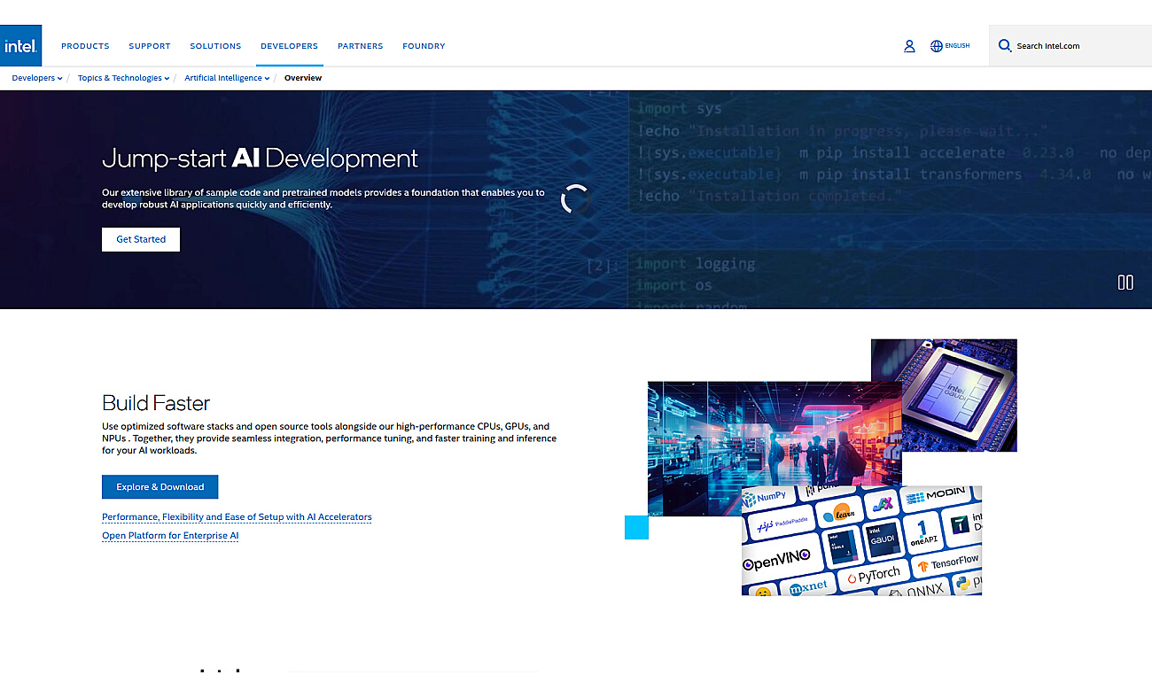 Intel® AI Academy screenshot