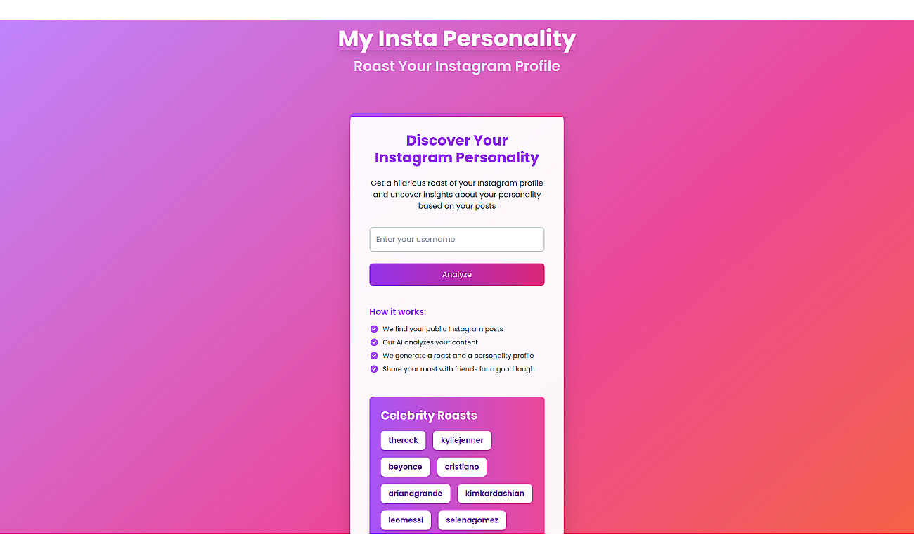 My Insta Personality screenshot