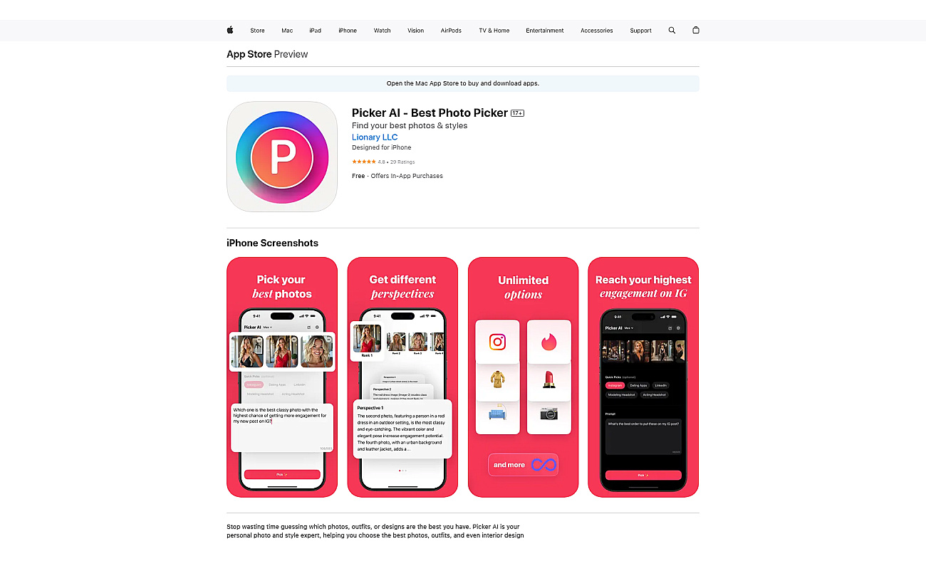 Picker AI screenshot