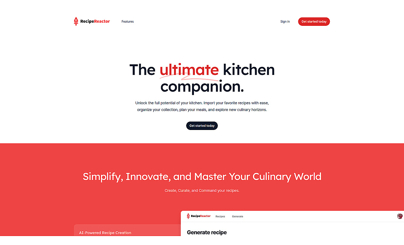 Recipe reactor screenshot
