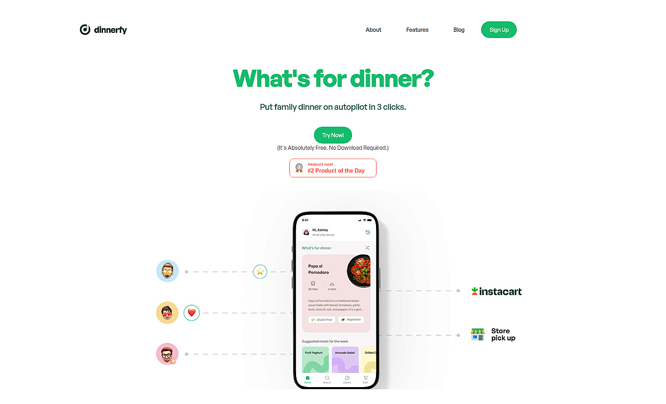 Dinnerfy screenshot